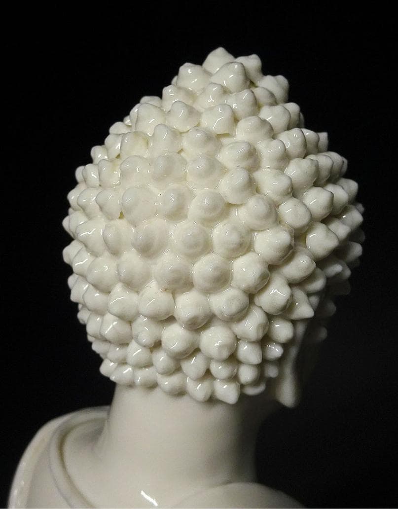 時代物 白磁高麗仏 仏像 高約34.5cm 仏教美術 唐物 徳化窯 z98913