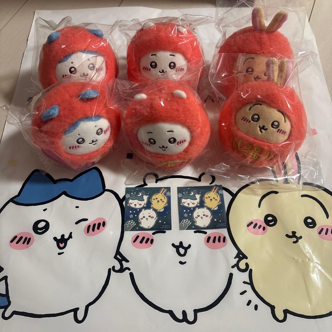 ちいかわ だるまになっちゃった 6個セット　ステッカー2枚　ショッパーつき