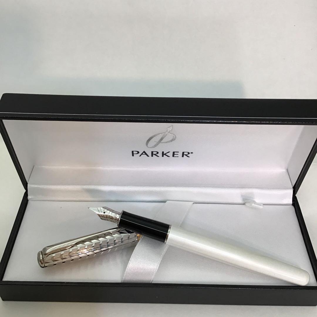 【美品】パーカーParker 万年筆 ソネットメタル＆パールCT 18K (F)