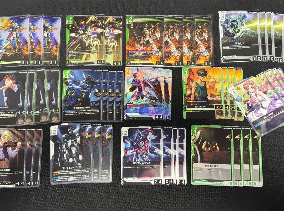 ガンダムカードゲーム　緑白デッキパーツ　ウイングガンダムゼロ　ガンダムデスサイズ