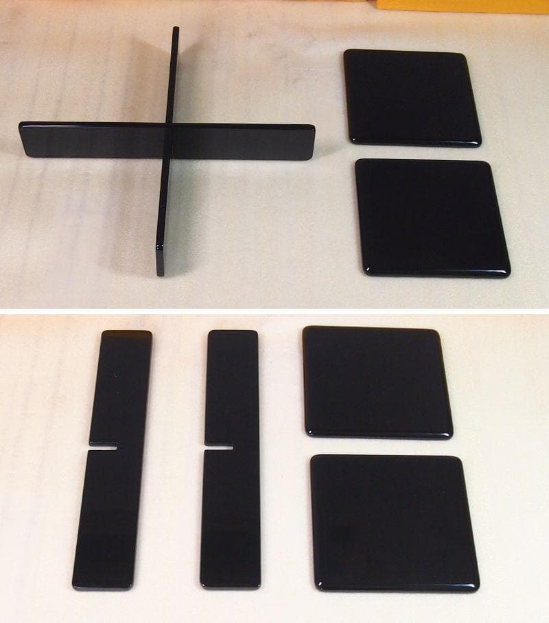 【未使用】輪島塗 大雅堂謹製 松花堂弁当 5客 黒塗千筋/結熨斗文様 漆器/食器