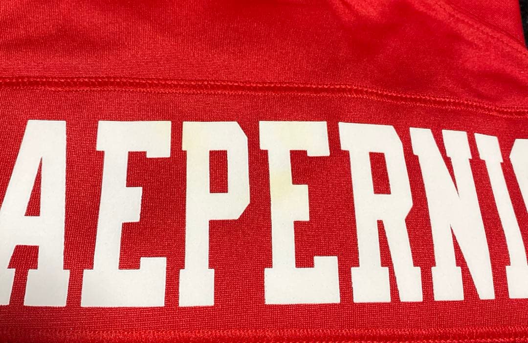 訳有ほぼ未使用 説明必読 NFL 49ERSキャパニック ジャージ ミニヘル付