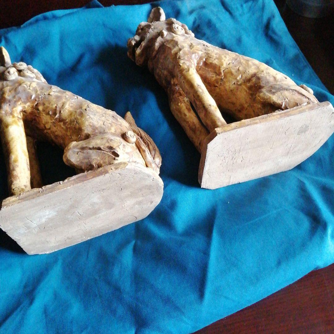 瀬戸焼　黄瀬戸狛犬　25cm　江戸初期～後期