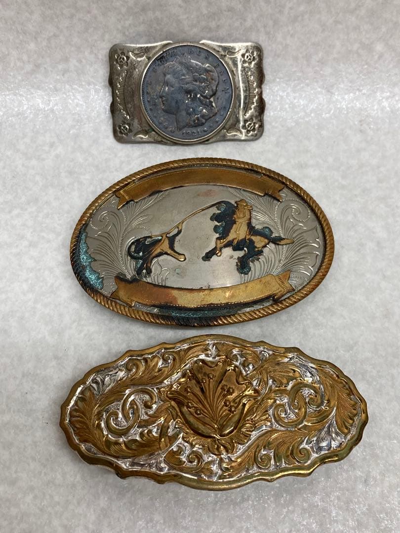 ビンテージ 1921年 モルガン・ダラー 銀製 Crumrine バックル