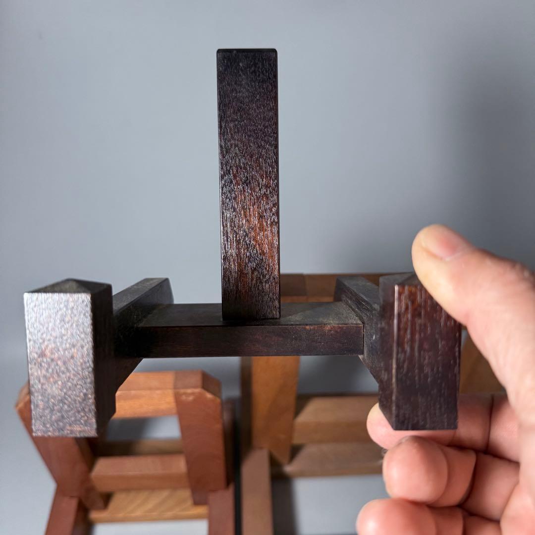 皿立て　大中小　三点まとめて　大皿用　木製　木工職人手作り