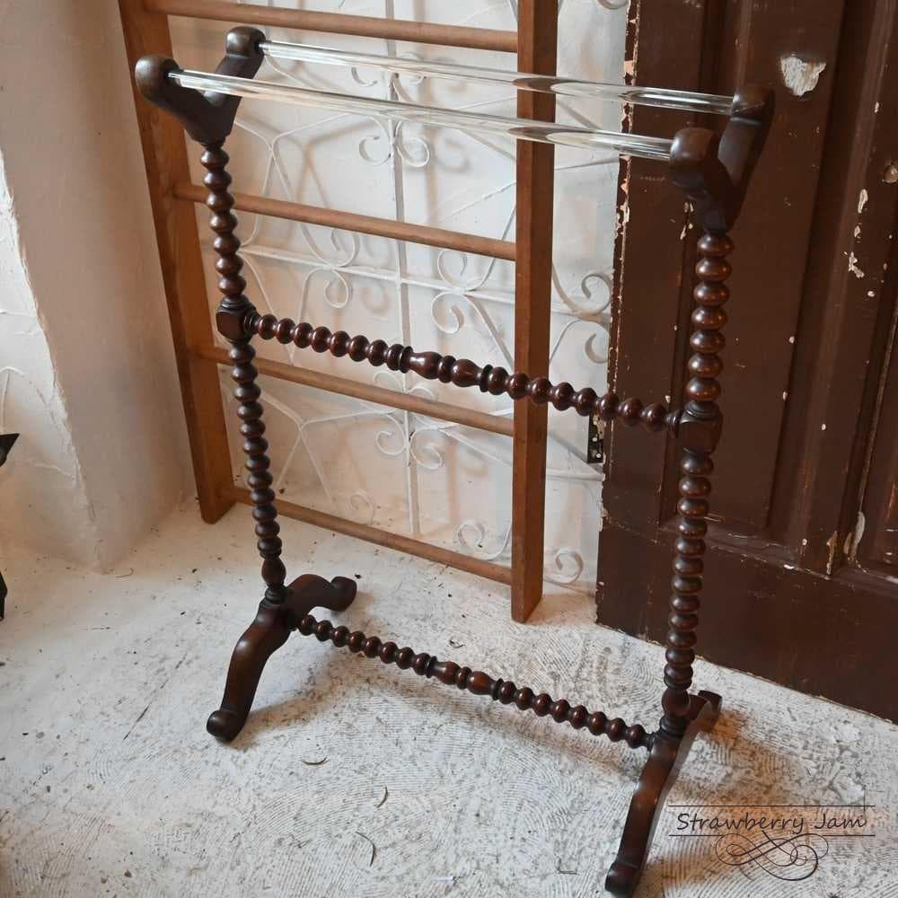 IFU-415 英国アンティーク マホガニー リネンラック ラック 洗濯物干し