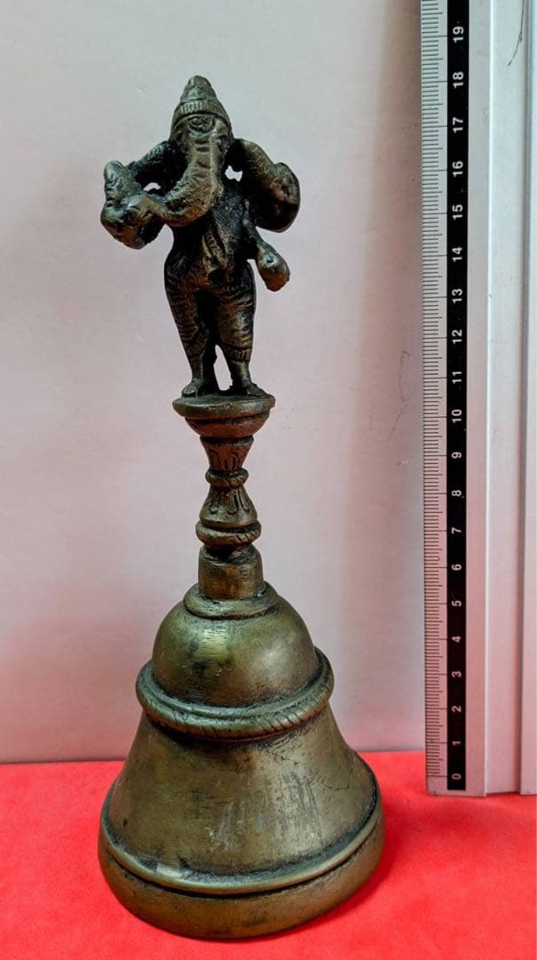 チベット仏教シヴァ神像とガネーシャ神のガンター（ベル・法具)２点まとめて