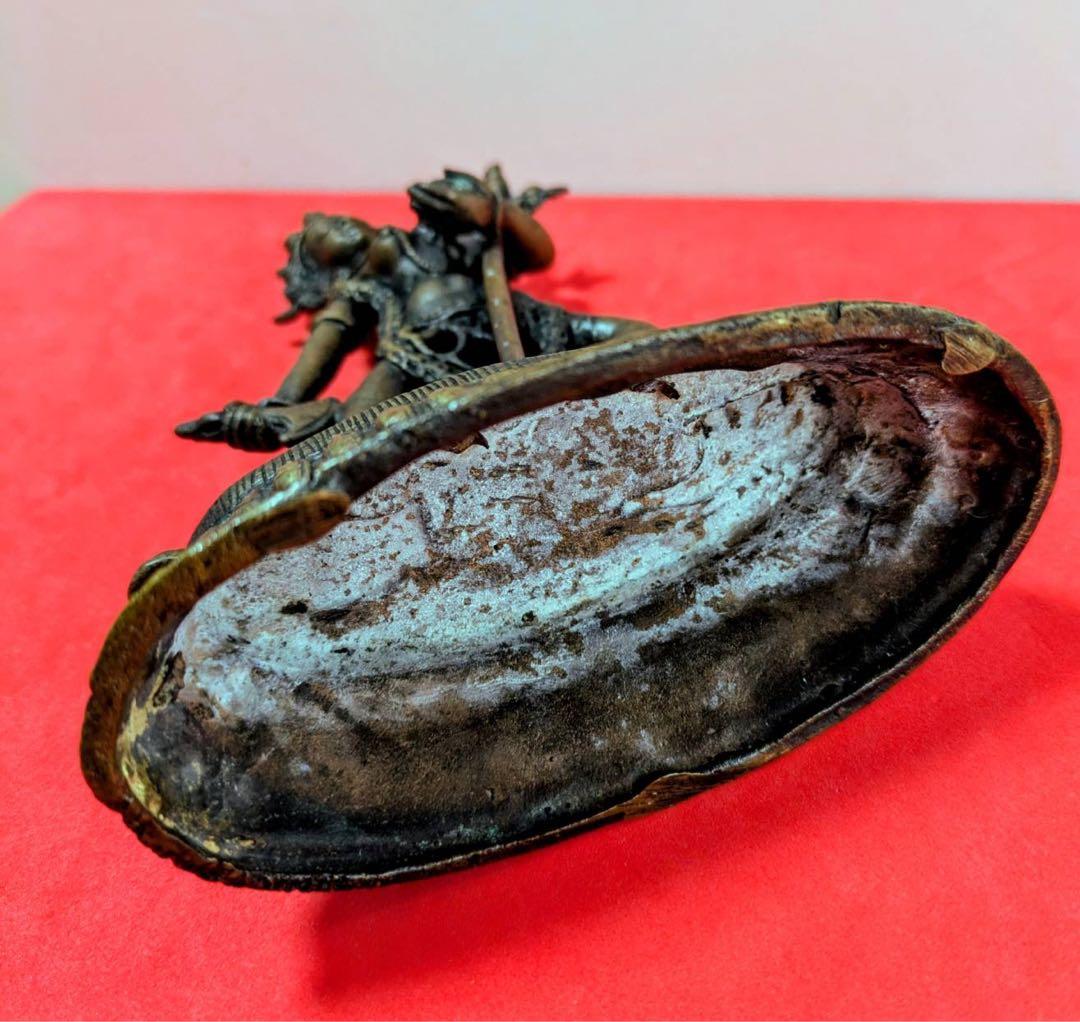 チベット仏教シヴァ神像とガネーシャ神のガンター（ベル・法具)２点まとめて