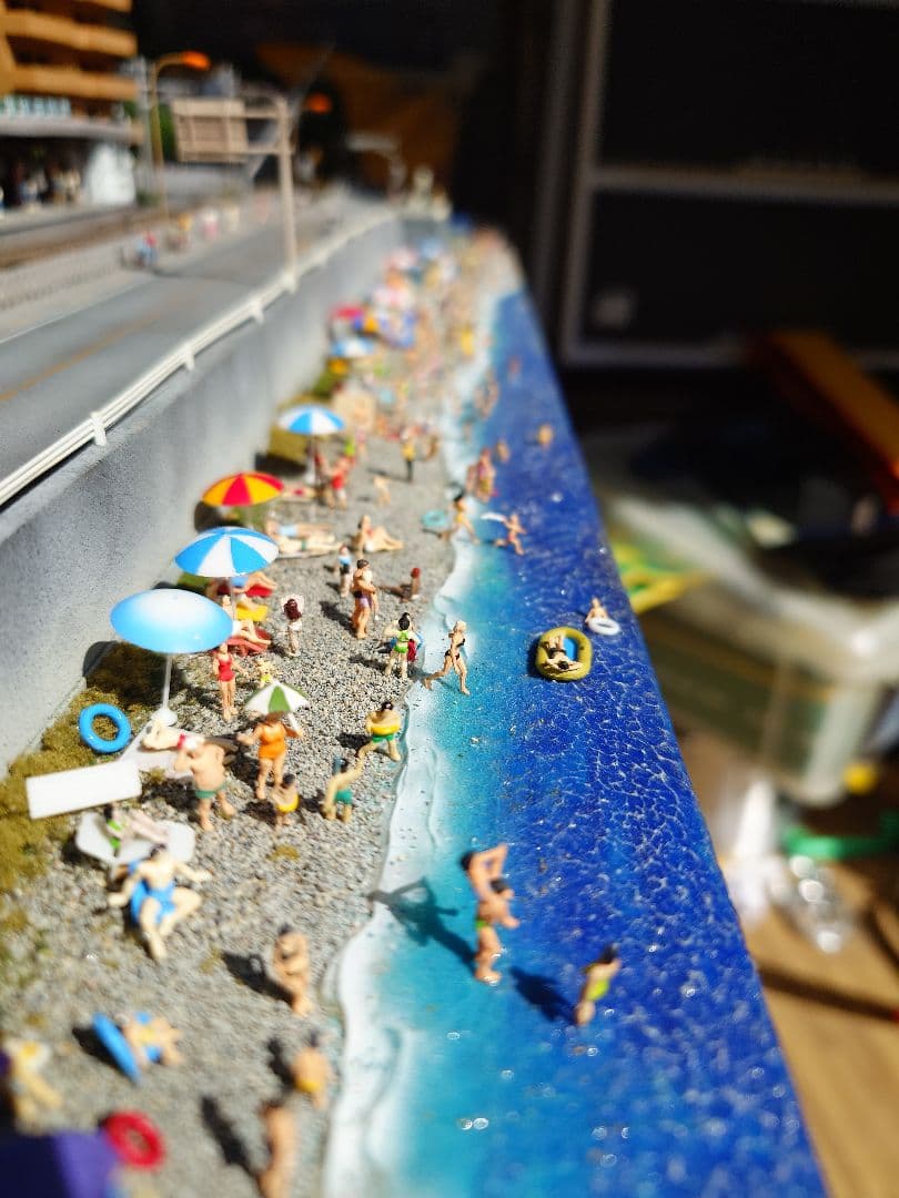 Nゲージ江ノ電ジオラマ。900ｍｍ程度✕600ｍｍ