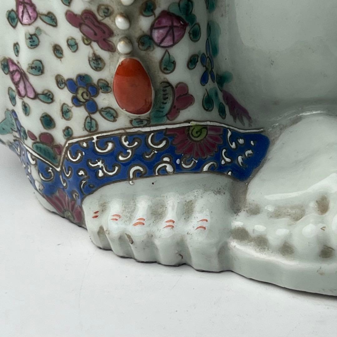 優美 粉彩布袋 江西景徳 朱茂記造 底款 色絵 布袋像 座布団付 仏教中国美術