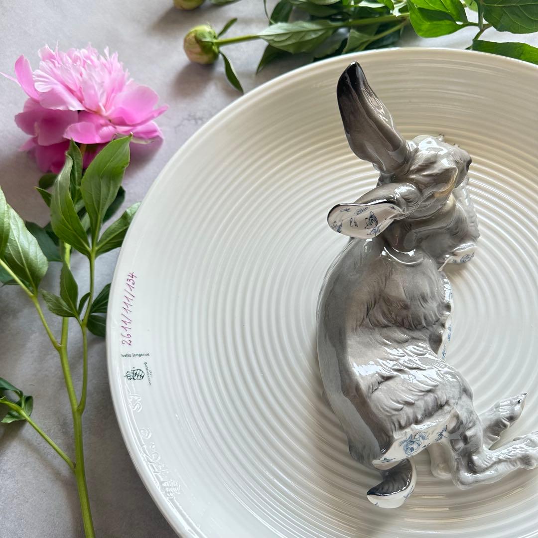【希少品】最高級 ニンフェンブルク ◆ドイツ製 野うさぎ 大皿 イースター