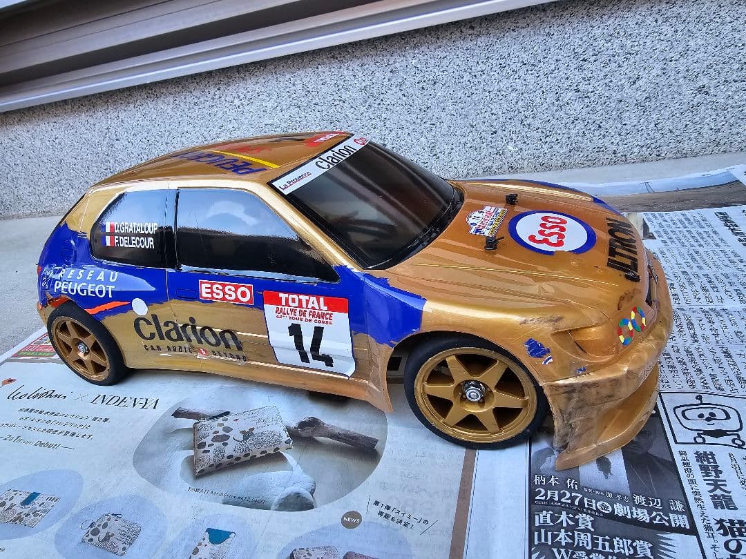 タミヤラジコンXB.プジョースポーツ中古フルセット、オンロード&ドリフト仕様