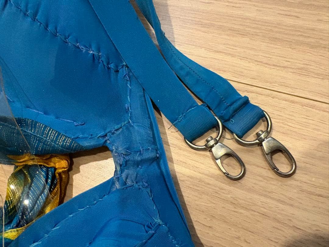 ベリーダンス衣装　マンドゥーハ サラマ　ブルー地イエロー花柄