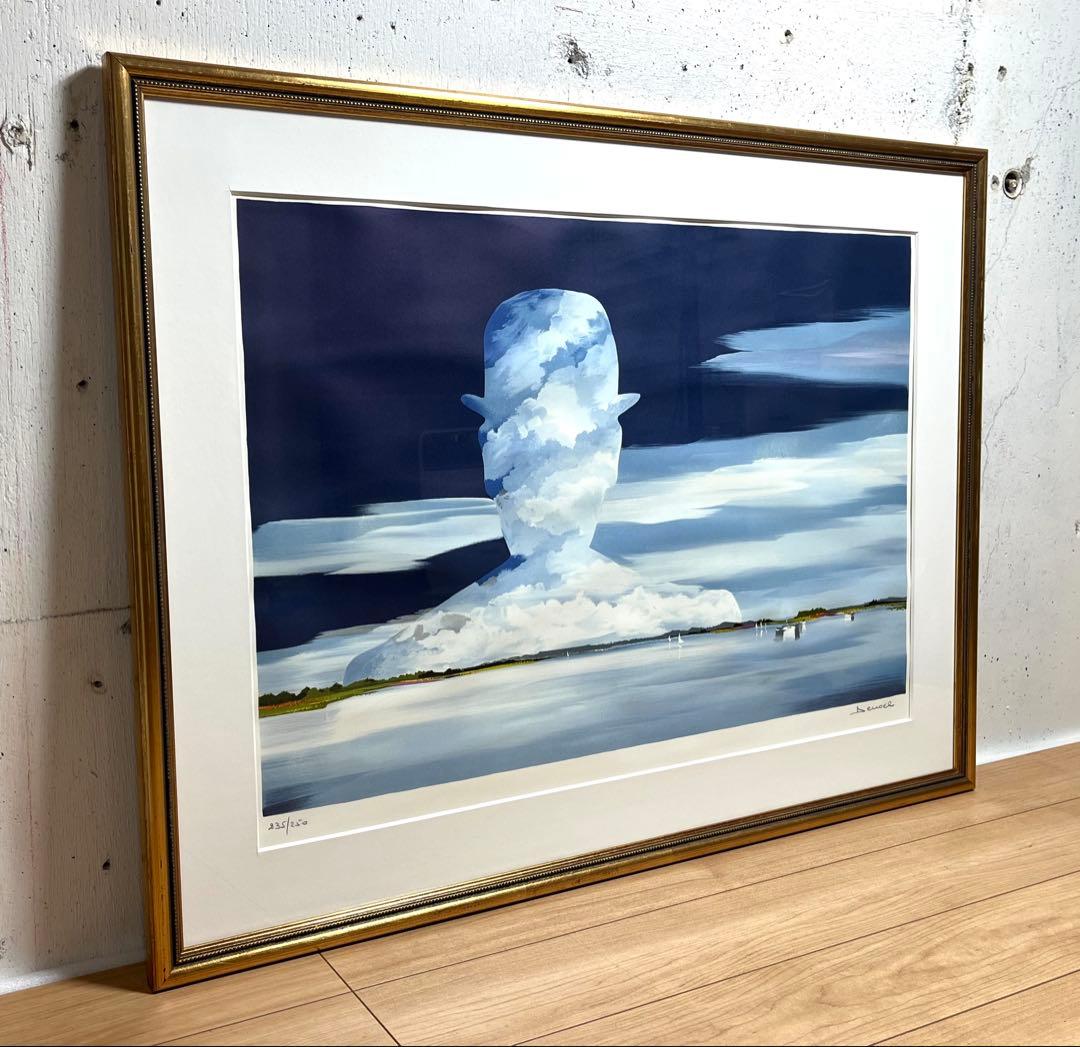 真作保証 リトグラフ 版画 デノエル「マグリットの幻想」 サイン有り /ドノエル
