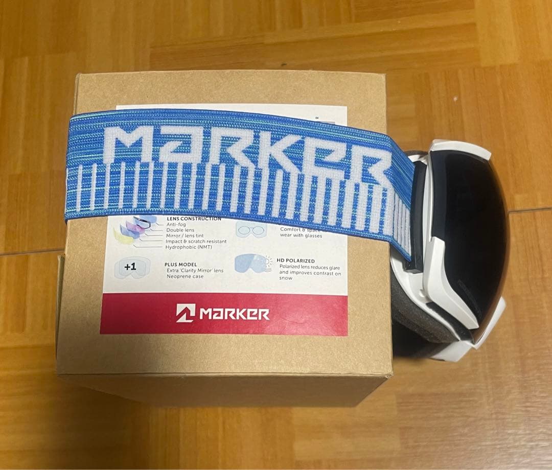 新品MARKER16:10+ホワイト偏光レンズメガネ可スペアケース付38%OFF