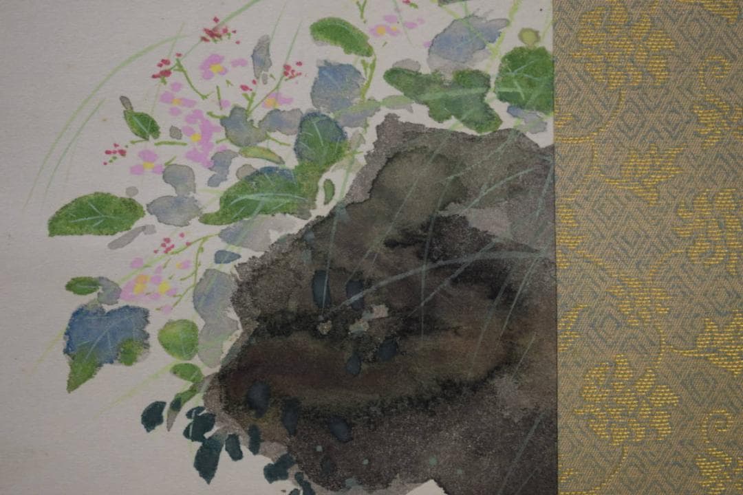 真作/大路孫三郎/青楓にせきれい図/桐共箱付/布袋屋掛軸HH-952