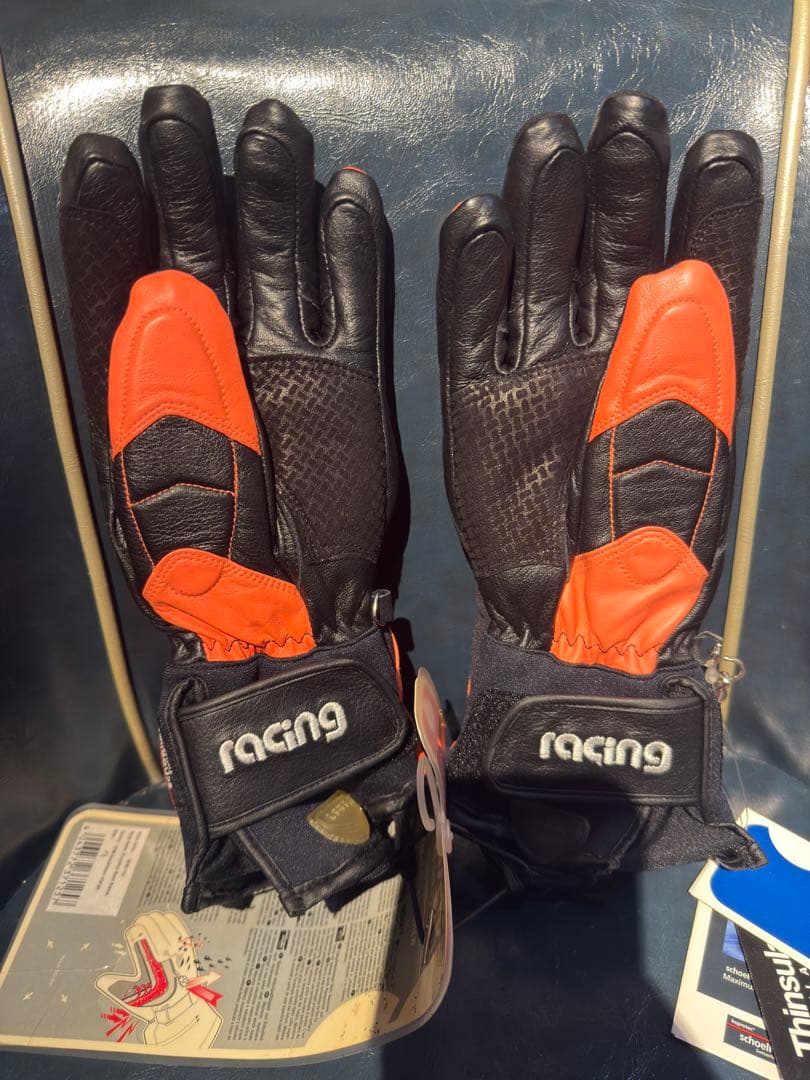 【新品タグ付】reusch スキーグローブ オレンジ/ブラック 7 1/2