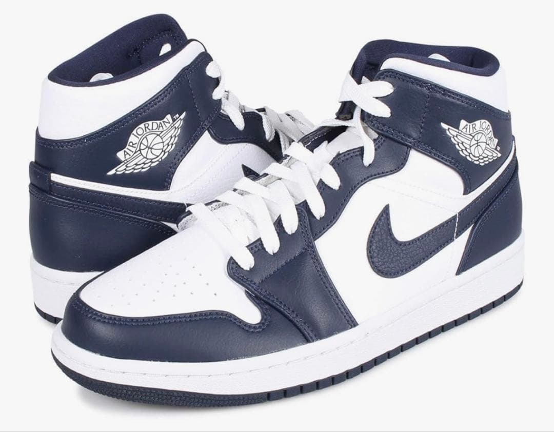 新品Nike Air Jordan 1 ネイビー/ホワイト ハイカットシューズ