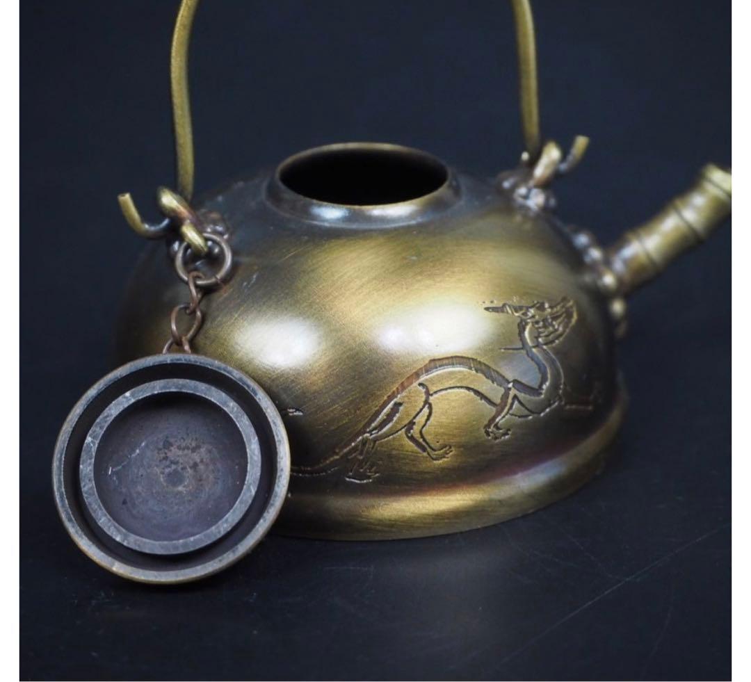 送料無料　時代物　鋳芸師長柄雅博作 銅製珍品水滴 共箱・作歴 ★希少★