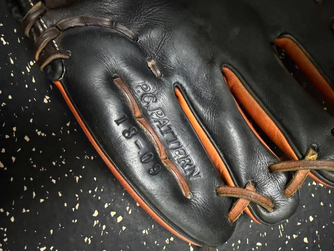 ZETT プロステイタス プロ野球選手実使用 硬式グローブ 黒/オレンジ