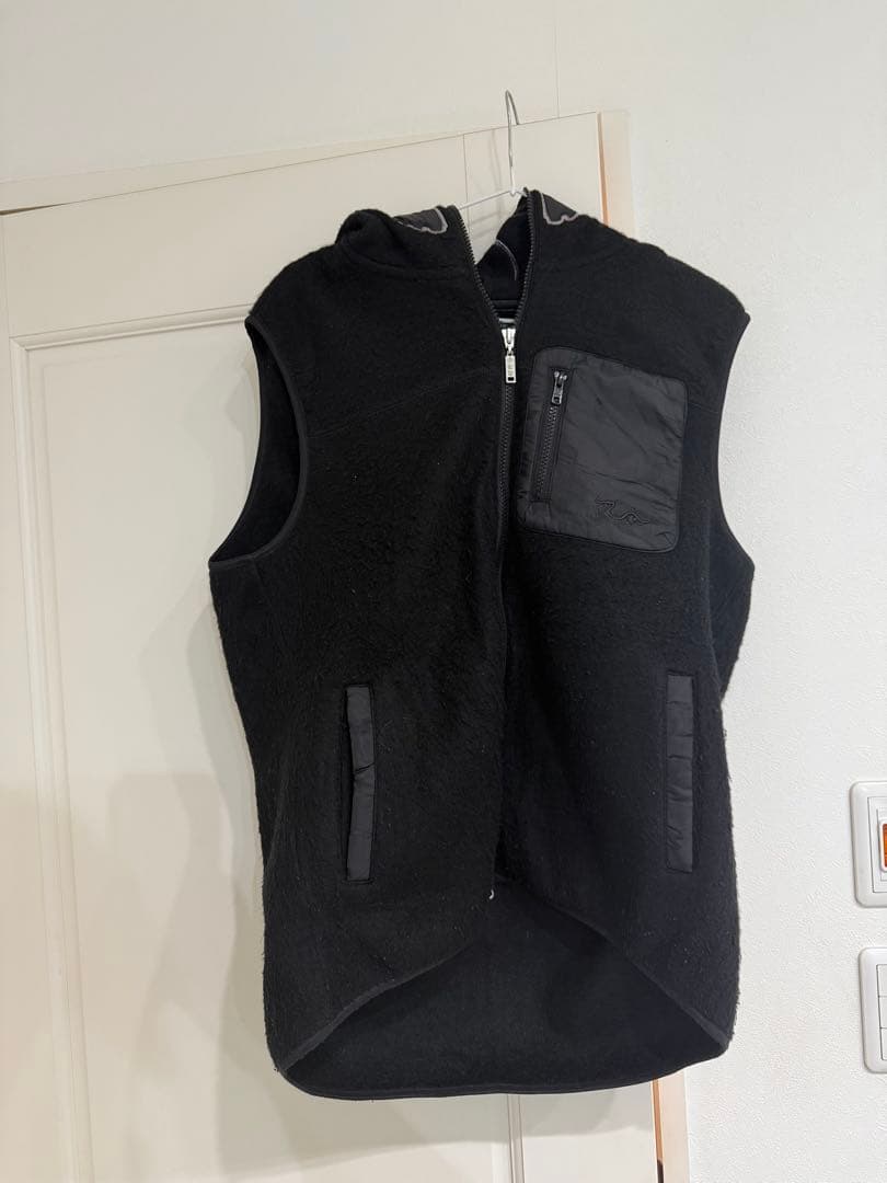 秋冬Dance With Dragon フリースベスト フード付ナイロンインナー