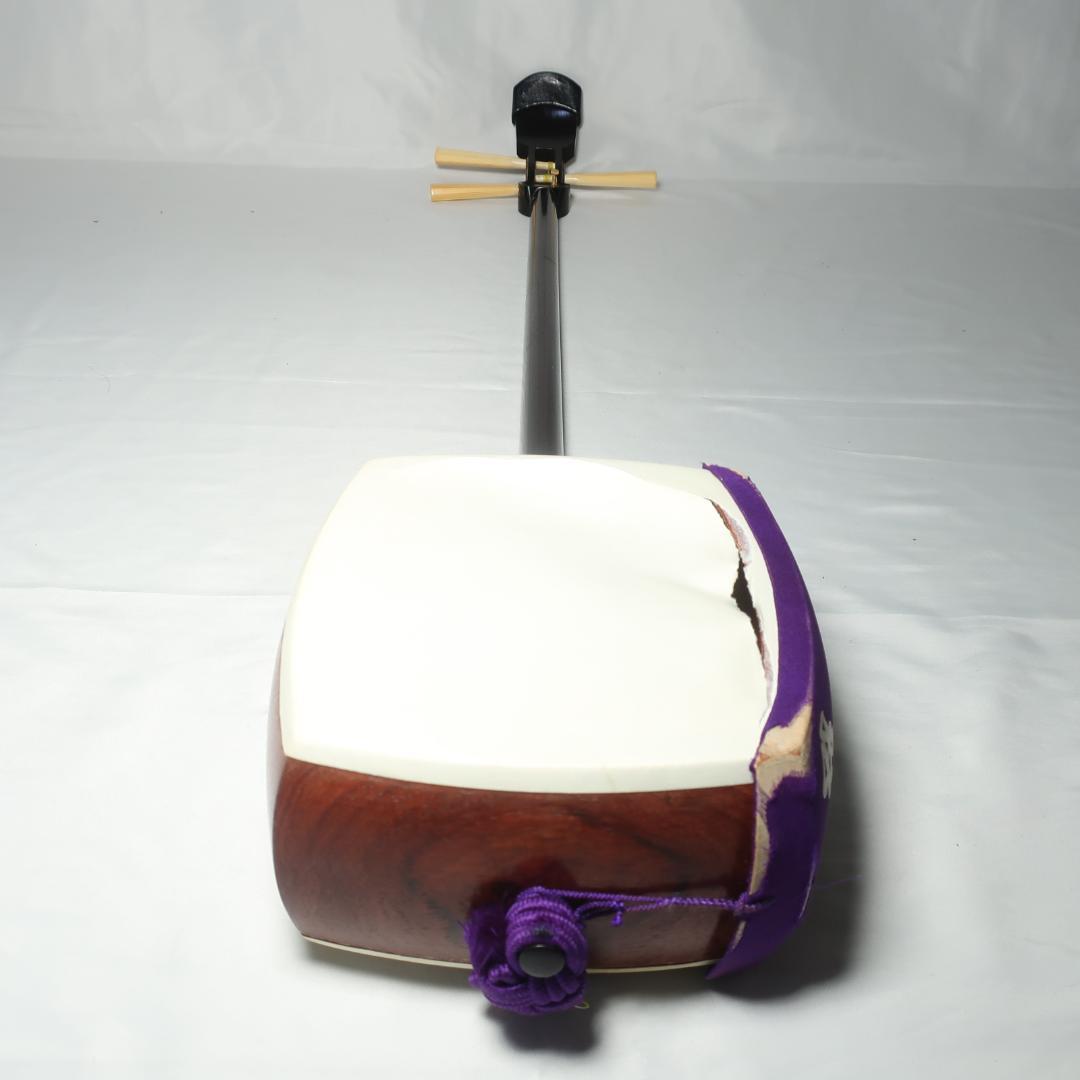 三味線 紅木 細棹 撥 予備弦 ハードケース付 和楽器