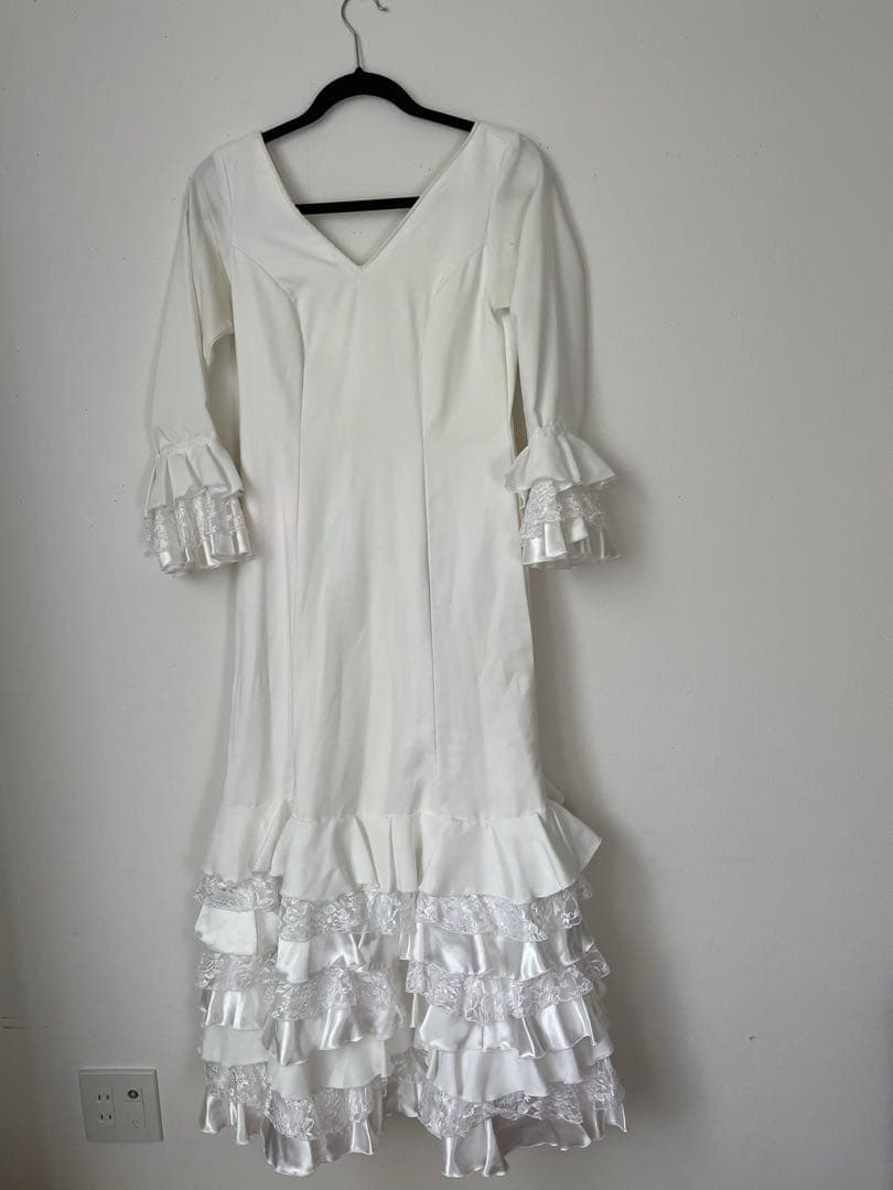 フラメンコワンピース白