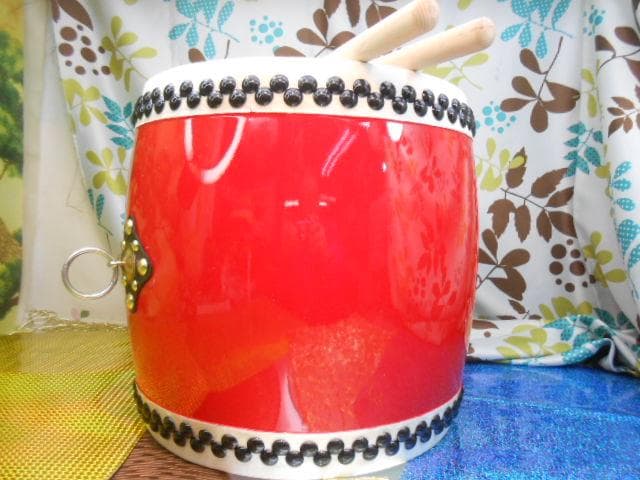 R(送料無料)39.980円　エイサー大太鼓36cm*40cm 撥二本移動袋付き