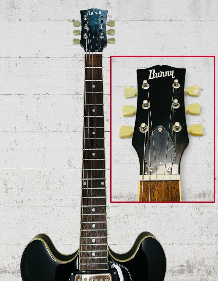 (美品) BURNY RSA-70 セミアコ ブラック色