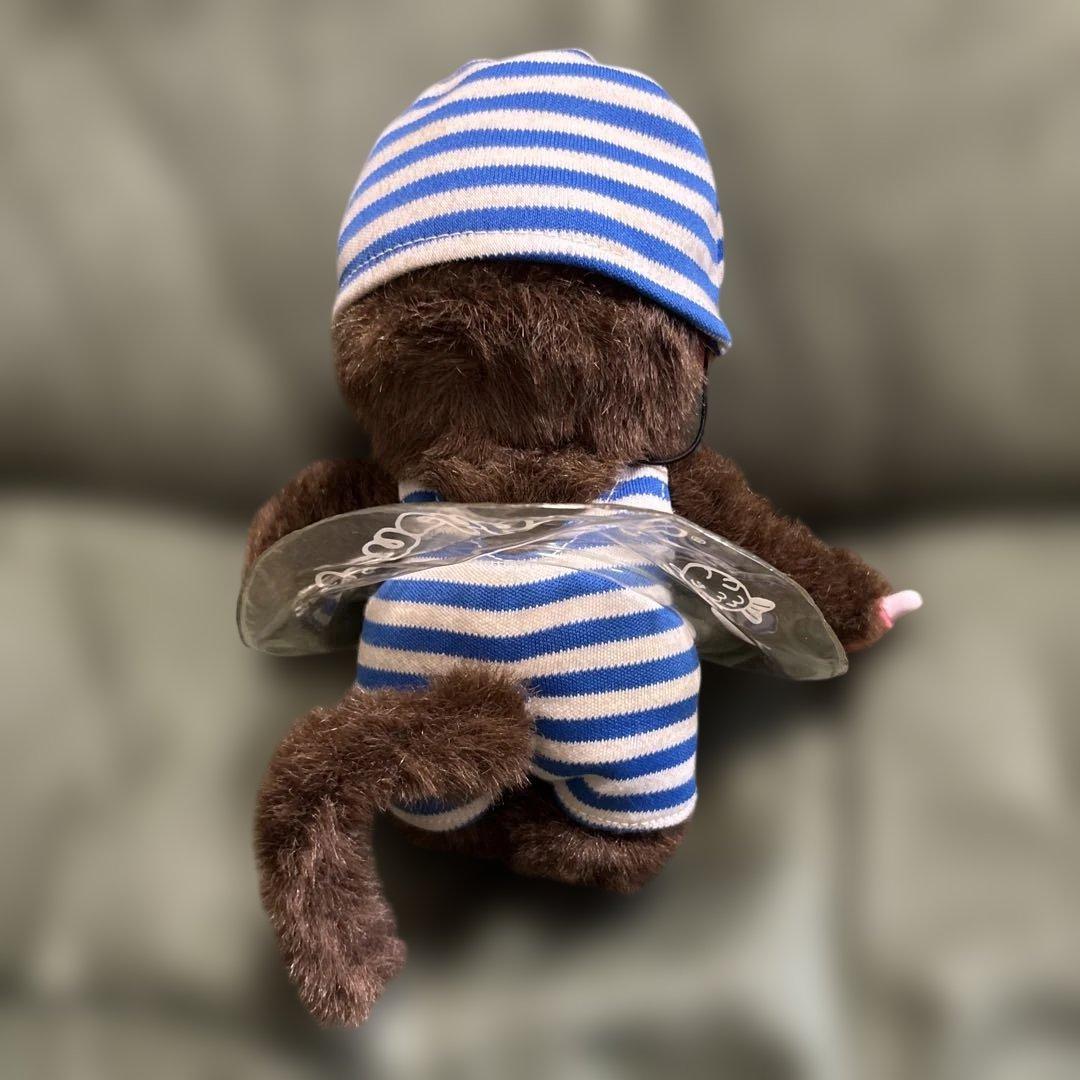 モンチッチ　ぬいぐるみ　ブルーストライプ水着