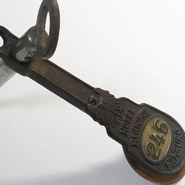 [o1246]アンティーク ドイツ ホテル キー ライヒショフ ハンブルグ