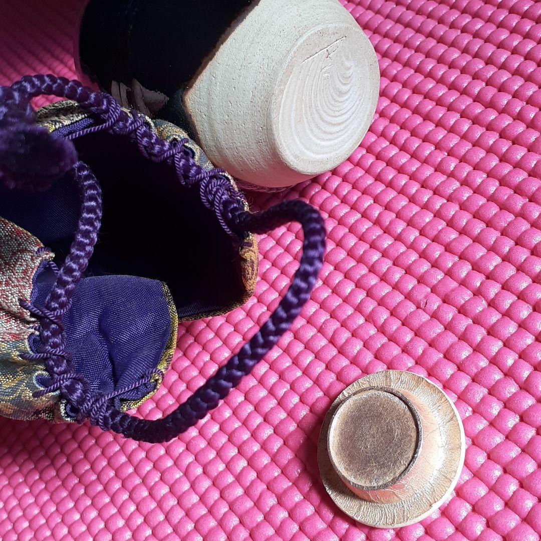 茶道　片よせ茶入れ　桶谷定一作