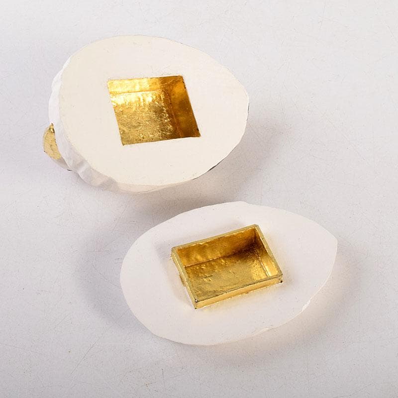 茶道具　豊泉作　奈良一刀彫　木彫彩色　鶴香合　共箱　V　8310