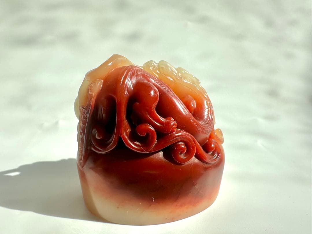 【螭虎献瑞】 古獣　美品　寿山石　高級印材　篆刻　印石　印石