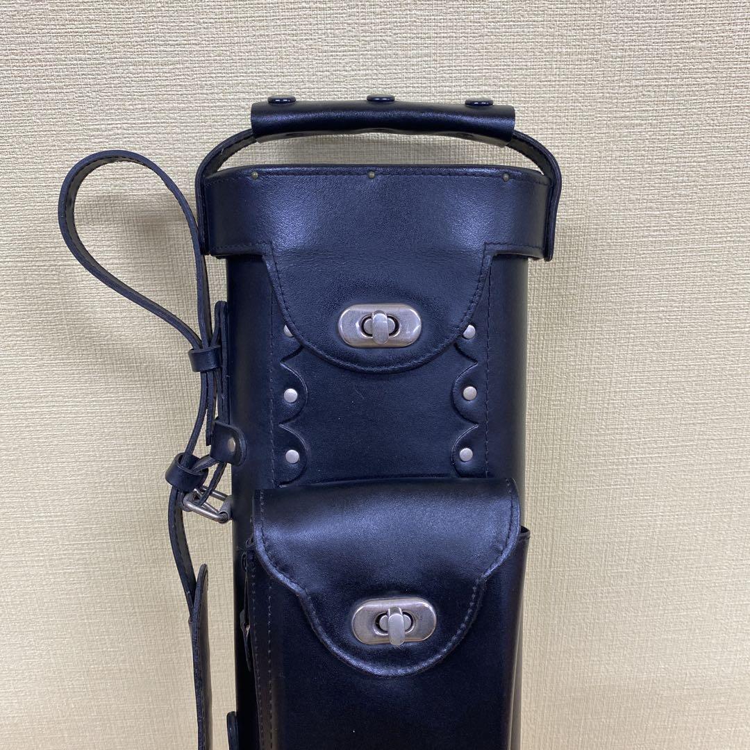★美品★ビリヤードキューケース レザー製 ブラック