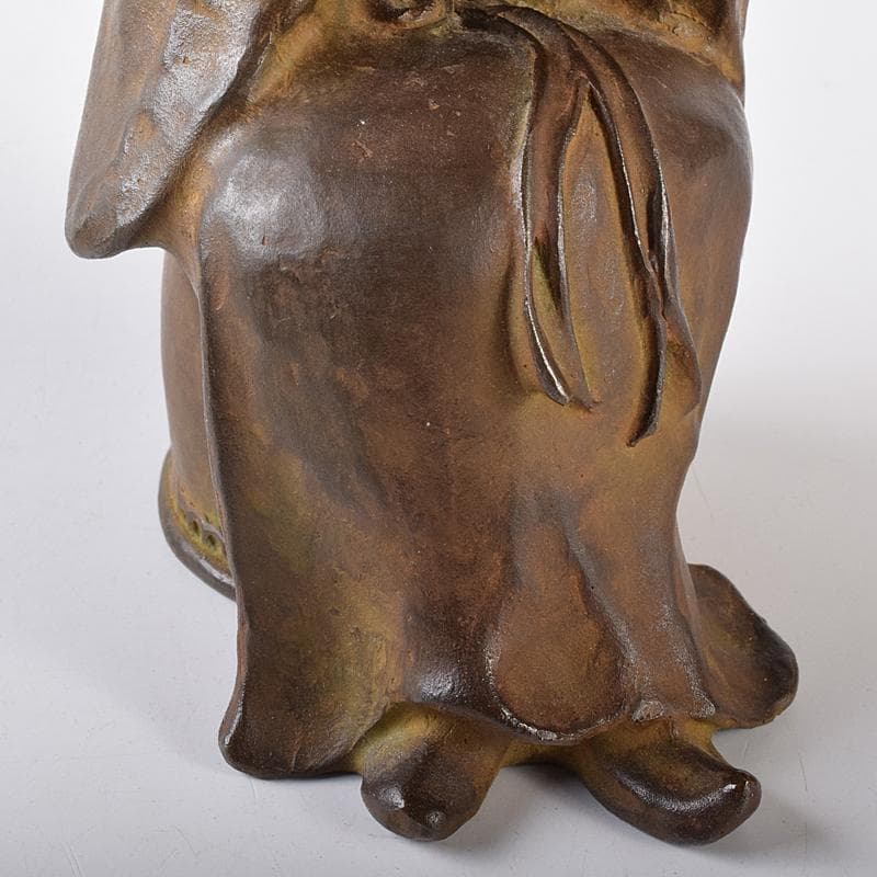 高岡銅器　名取川雅司造　蝋型鋳銅　人物像　一對　M　R7910