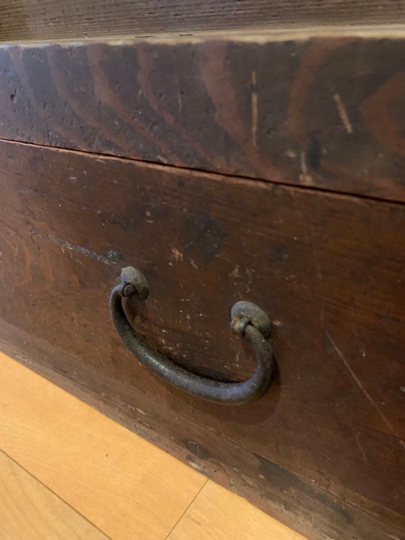 ガラス戸棚 昭和初期 木製キャビネット 水屋箪笥　ゆらゆらガラス アンティーク棚