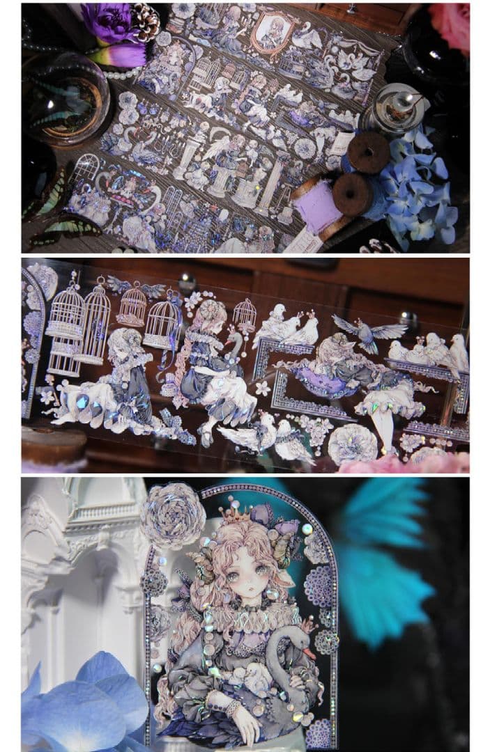 ✩再販✩J689＃天鹅记(水晶)LION切り売り海外人物マステ女の子