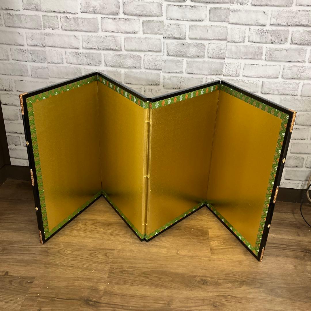 御屏風 屏風 4曲 金屏風 和装小物 インテリア 雛人形 五月人形 昭和レトロ