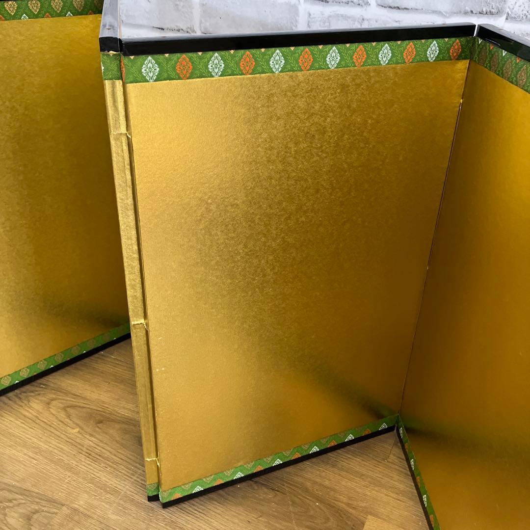 御屏風 屏風 4曲 金屏風 和装小物 インテリア 雛人形 五月人形 昭和レトロ