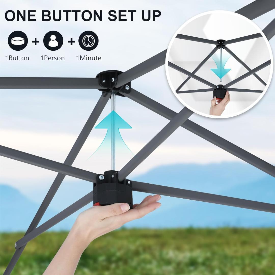 COOSHADE 13x13 ポップアップガゼボテント 屋外キャノピー(カーキ)