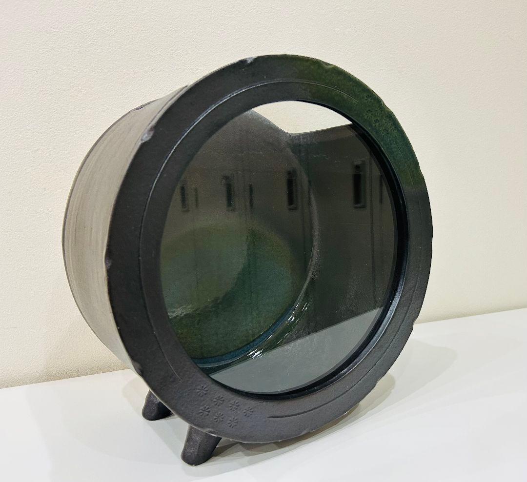 メダカ鉢 円形 黒色　陶器　金魚鉢