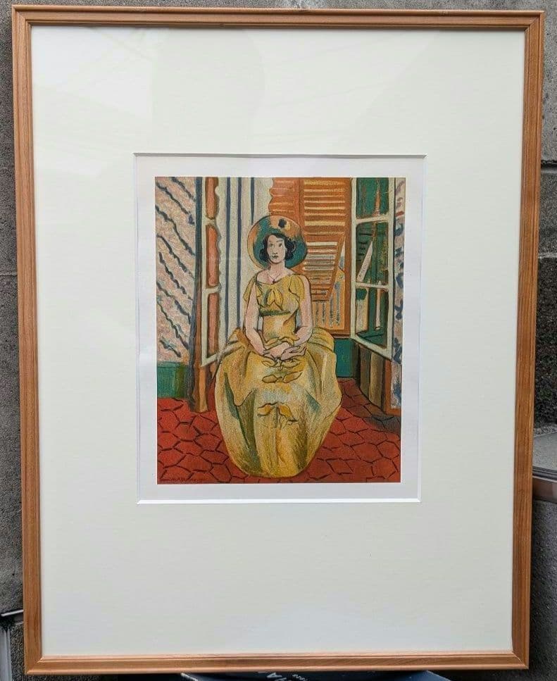 Matisse マチス 黄色いドレスの女性- 挿画集『ポートレイト』リトグラフ