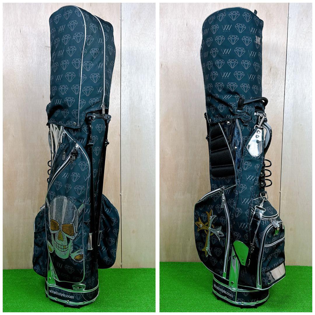 WINWIN STYLE スパンコール スタンド式 キャディバッグ スカル