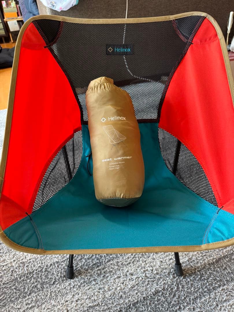Helinox アウトドアチェア 赤/青　チェアワン