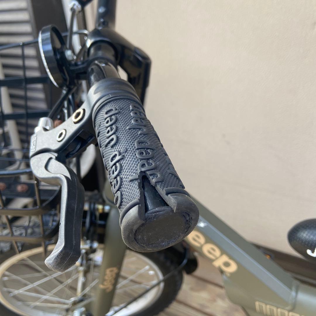 Jeep キッズバイク 16インチ オリーブグリーン 前カゴ付き