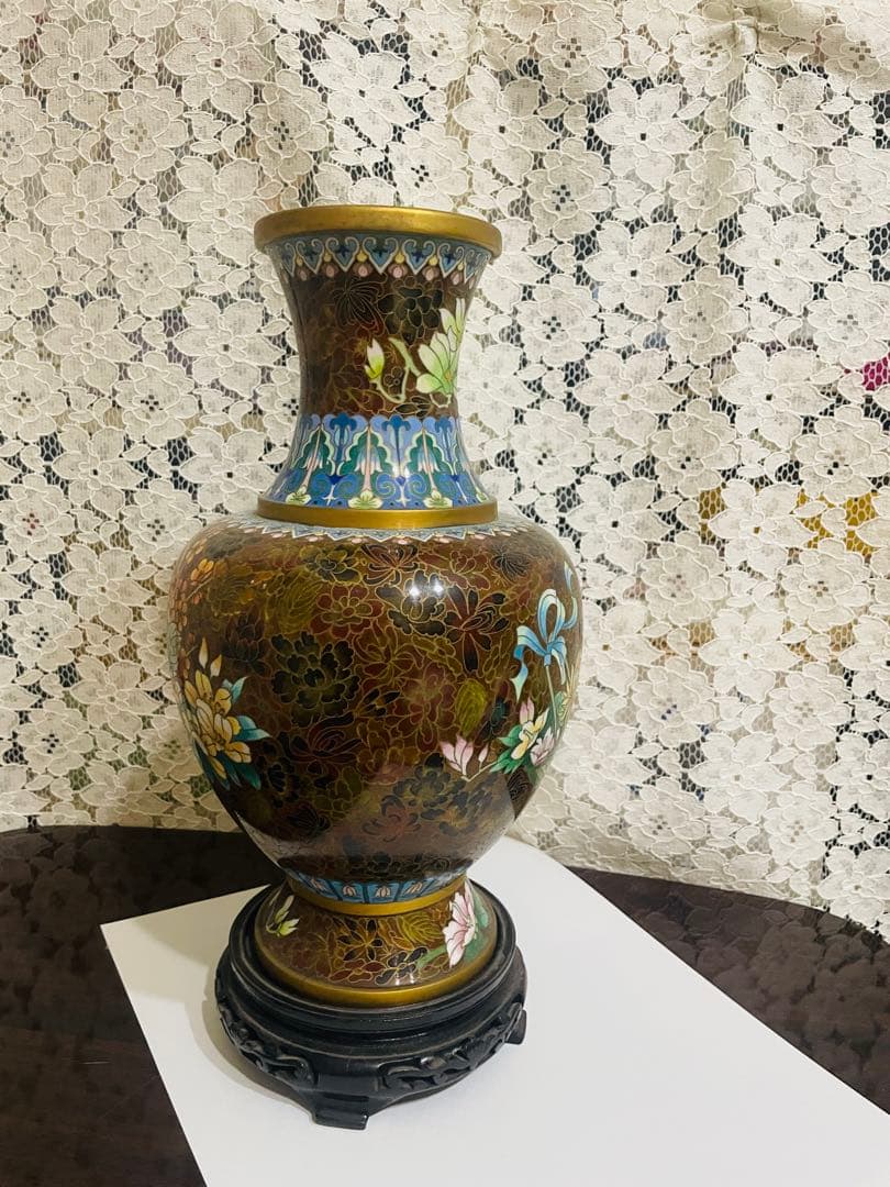 中国七宝焼　大きめの花瓶