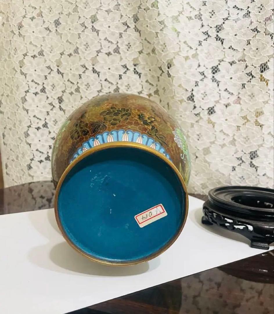 中国七宝焼　大きめの花瓶