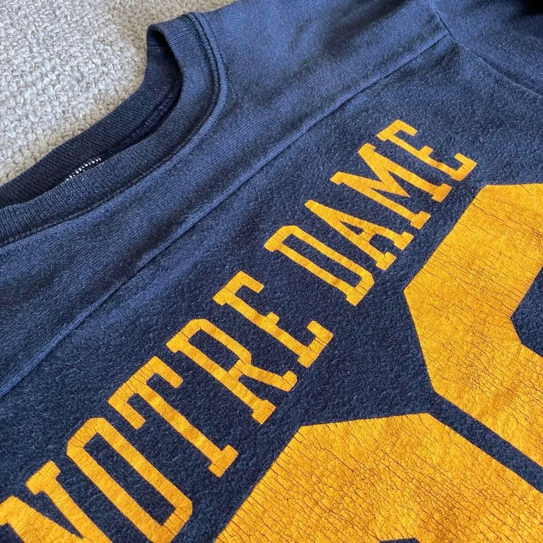 80s チャンピオン NOTRE DAME フットボールTee ネイビー M