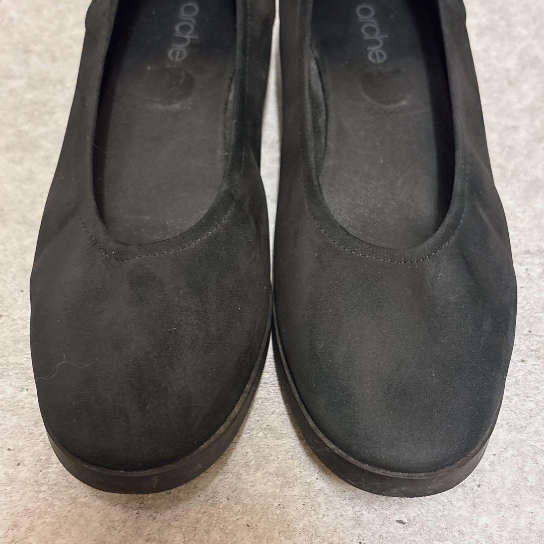 人気 アルシュ バレエシューズ ヌバック ブラック 36